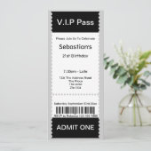 Invitation Billet d'entrée VIP Pass Party (Debout devant)