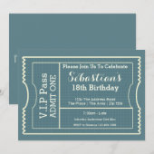 Invitation Billet d'entrée VIP Pass Party (Devant / Derrière)