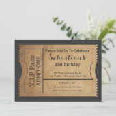 Invitation Billet d'entrée VIP Pass Party Old Paper Style (Debout devant)