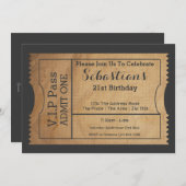 Invitation Billet d'entrée VIP Pass Party Old Paper Style (Devant / Derrière)