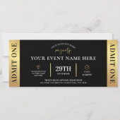 Invitation Billet d'événement Black & Gold Business Logo Adme (Devant)