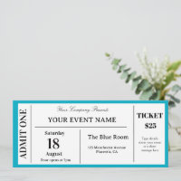 Billet d'événement personnalisé, Billet de concert