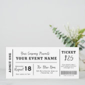 Invitation Billet d'événement personnalisé, Billet de spectac (Debout devant)