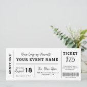 Invitation Billet d'événement personnalisé, Billet de spectac (Debout devant)