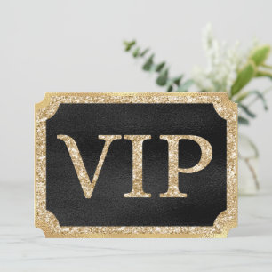 Invitation Billet d'événement VIP Noir et Or