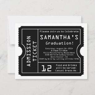 Invitation Billet d'inscription numérique noir/blanc