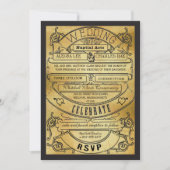 Invitation Billet d'invitation de mariage à typographie moder (Devant)