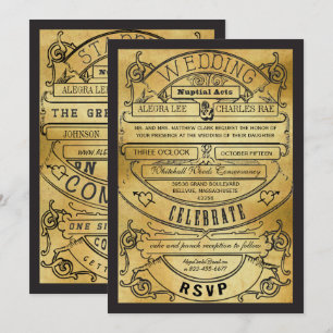 Invitation Billet d'invitation de mariage à typographie moder