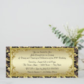 Invitation Billet d'or élégant fête d'anniversaire (Debout devant)