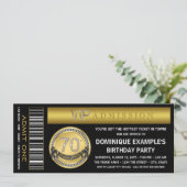 Invitation Billet d'or pour fête d'anniversaire 70 ans (Debout devant)