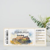 Invitation Billet Edinburgh Plane Scotland Trip (Debout devant)