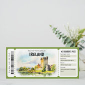 Invitation Billet Editable Ireland Plane Boarding Pass (Debout devant)