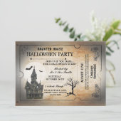 Invitation Billet Éffrayant Horreur Halloween House Party Inv (Debout devant)