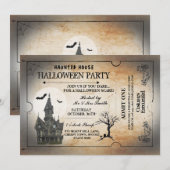 Invitation Billet Éffrayant Horreur Halloween House Party Inv (Devant / Derrière)