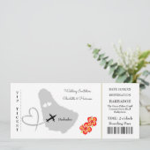 Invitation Billet Embarquement Pass Mariage Destination Barba (Debout devant)