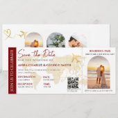 Invitation Billet Enregistrer La Date Avec mariage Photo (Devant / Derrière)