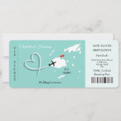 Invitation Billet Fidji Mariage Destination (Devant)