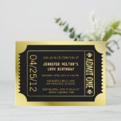 Invitation Billet film d'or (Debout devant)