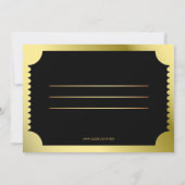 Invitation Billet film d'or (Dos)