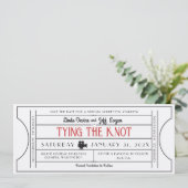 Invitation Billet Film vintage Enregistrer La Date (Debout devant)