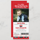 Invitation Billet Football Anniversaire (Devant / Derrière)