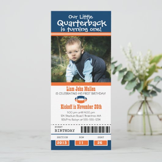 Invitation Billet Football Anniversaire (Debout devant)