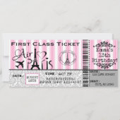 Invitation Billet Girl's Paris France Airline (Devant)