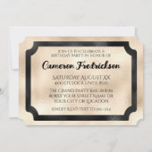 Invitation Billet Gold Parties scintillant et Black VIP Event (Dos)