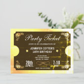 Invitation Billet Golden Party (Debout devant)