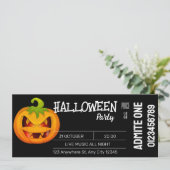 Invitation Billet Halloween Blanc Noir (Debout devant)