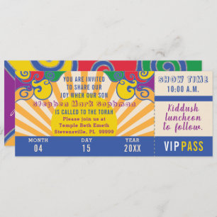 Invitation Billet Hippie bar ou Bat mitzvah