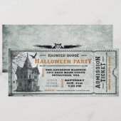 Invitation Billet II de partie de Halloween hanté par cru de (Devant / Derrière)
