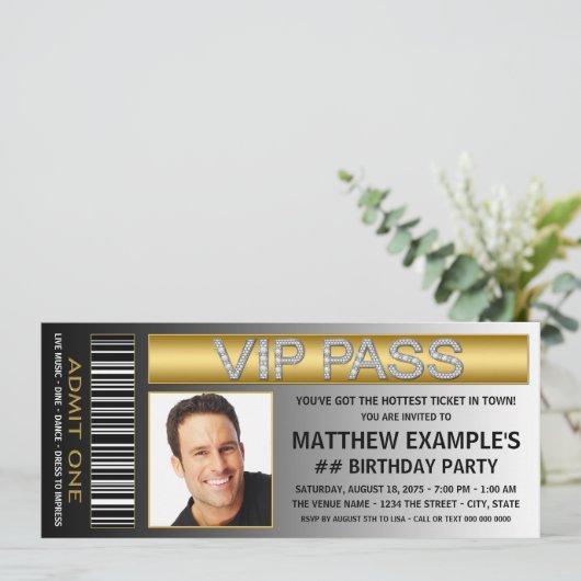 Invitation Billet Mans Anniversaire (Debout devant)