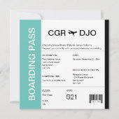 Invitation Billet Mariage de Pass d'embarquement pour les voy (Devant)