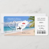 Invitation Billet mariage Destination Ibiza (Devant)
