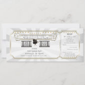 Invitation Billet Mariage Gold Vintage et RSVP (Devant)