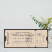 Invitation Billet Mariage Palm Tree Boarding Pass (Debout devant)