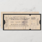 Invitation Billet Mariage Palm Tree Boarding Pass (Devant / Derrière)