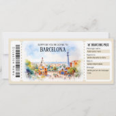 Invitation Billet modifiable Barcelona Plane Boarding Pass (Devant)