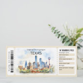 Invitation Billet modifiable Texas Plane, Texas Trip (Debout devant)