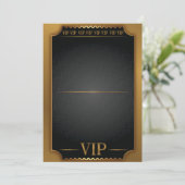 Invitation BILLET PASS VIP OR D'INVITATION D'ANNIVERSAIRE Vie (Debout devant)