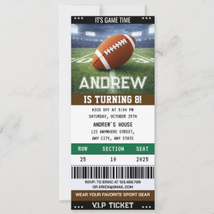 Invitation Billet Personnel de Football Américain