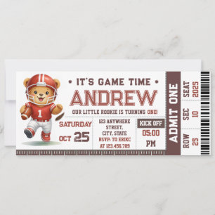 Invitation Billet Personnel de Football Américain Mignon pour