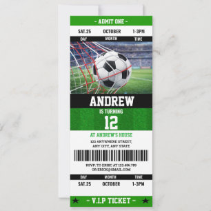 Invitation Billet Personnel de Football pour l'Anniversaire d