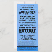 Invitation Billet photo de Bahama Blue VIP pour fête d'annive (Dos)