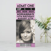 Invitation Billet photo Lilac Purple VIP fête d'anniversaire (Debout devant)