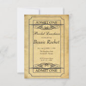 Invitation Billet pour événement de mariage vintage (Devant)