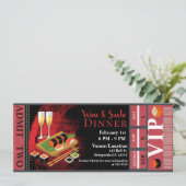 Invitation Billet pour événement VIP déjeuner dîner vin et su (Debout devant)