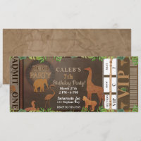 Billet pour la fête d'anniversaire des animaux bru