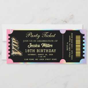 Invitation Billet pour la soirée Black & Gold